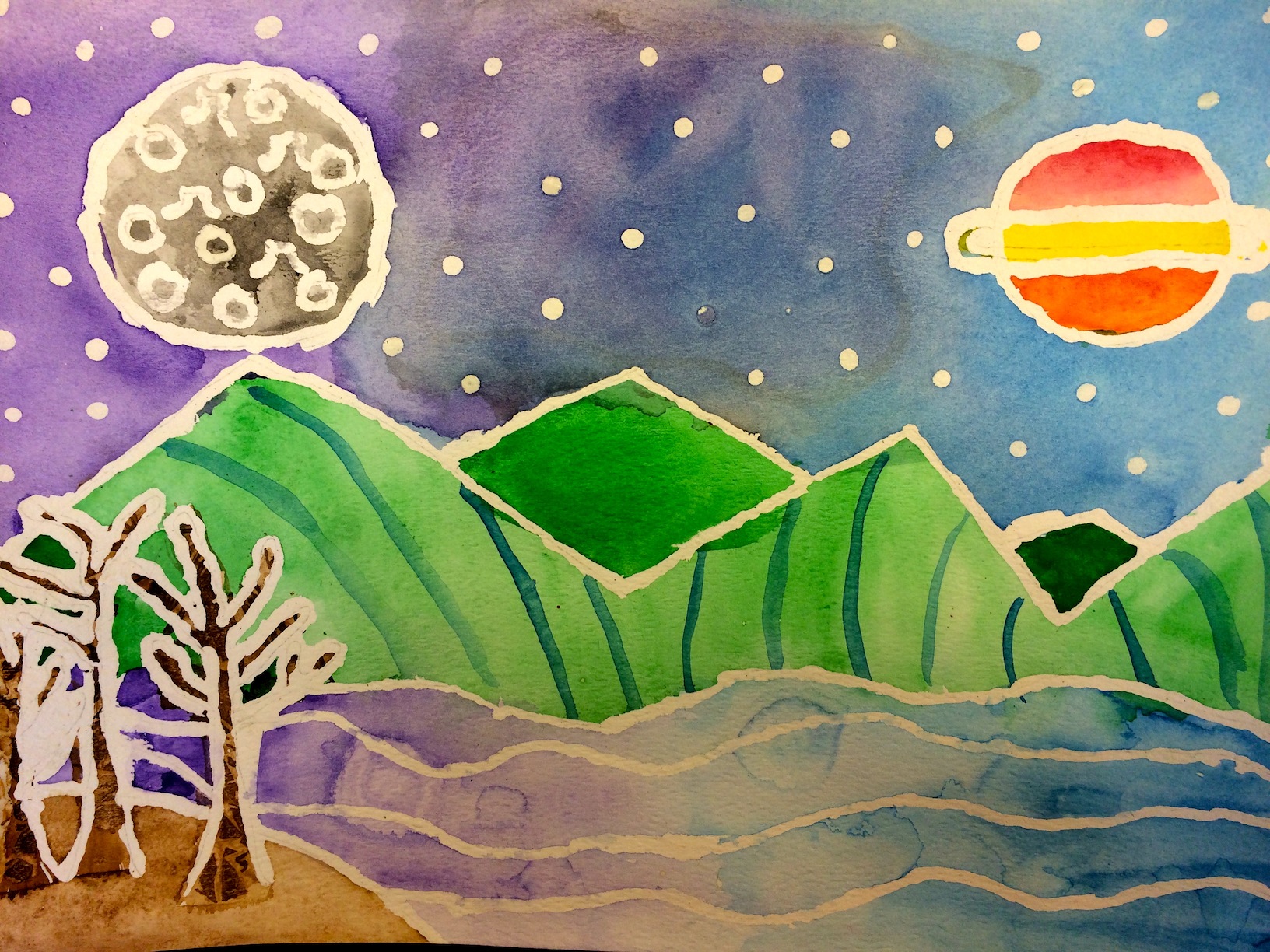 Seward High School Art » Middle School Watercolor Paintings